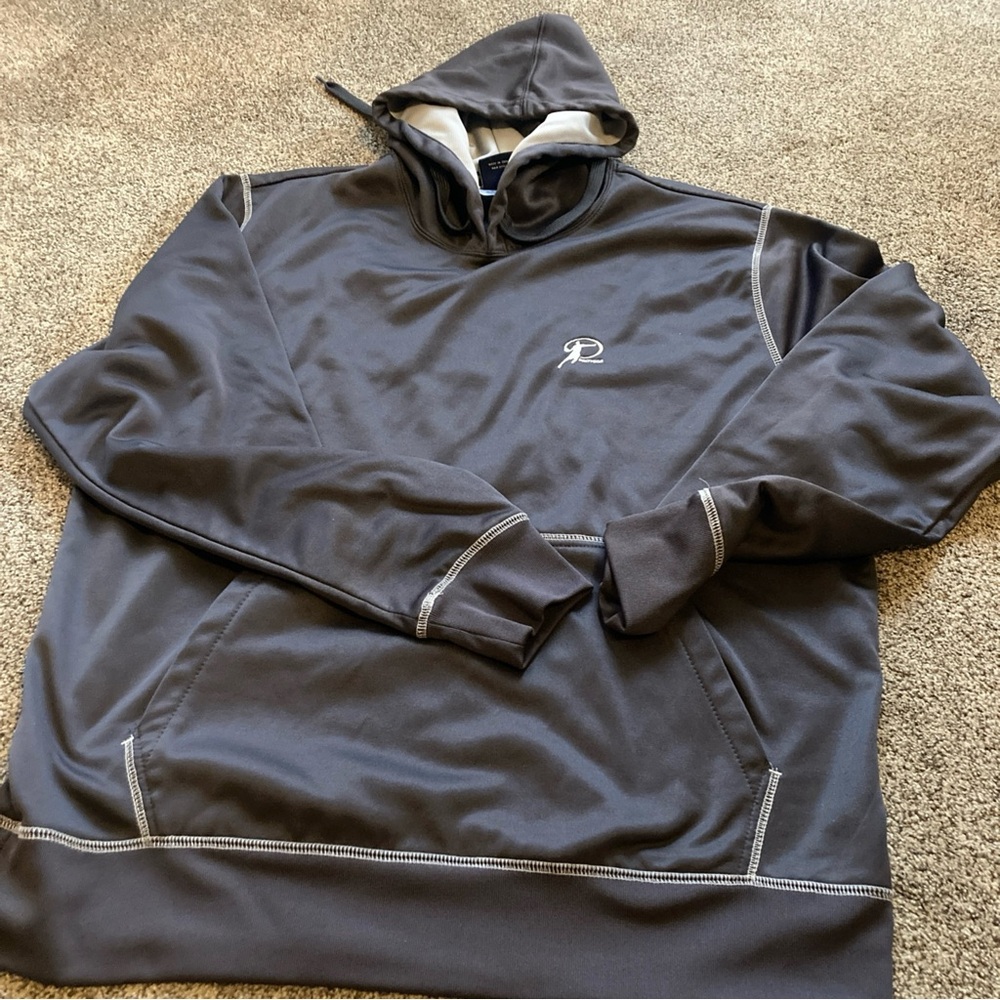 Protege Mens Sweatshirt Hoodie SZ XL Grey Kangaroo Pocket Fleece Lined